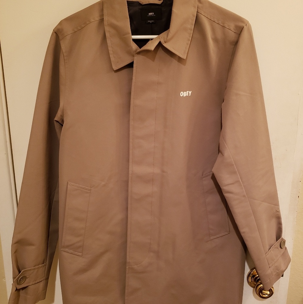 Mens small Obey trench coat